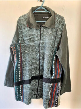 Leopards & Roses Unique Fall Jacket, Pockets, 100% Cotten, Lined